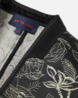 EP YAYING Silk Satin Jacquard Waist-Cinched Blazer