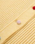 EP YAYING Colorful Button Ribbed Stand-Collar Cardigan