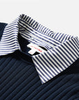 EP YAYING Striped Shirt-Splice Faux Layered Knit Top
