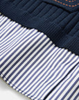 EP YAYING Striped Shirt-Splice Faux Layered Knit Top