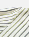 EP YAYING Green Stripe Ruffle Collar Blouse