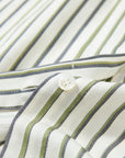 EP YAYING Green Stripe Ruffle Collar Blouse