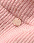 EP YAYING Full-Zip Lapel Ribbed Knit Cardigan