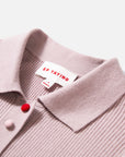 EP YAYING Polo Collar Waist-Fitted Cardigan