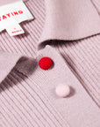 EP YAYING Polo Collar Waist-Fitted Cardigan