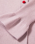 EP YAYING Polo Collar Waist-Fitted Cardigan