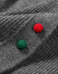 EP YAYING Polo Collar Waist-Fitted Cardigan