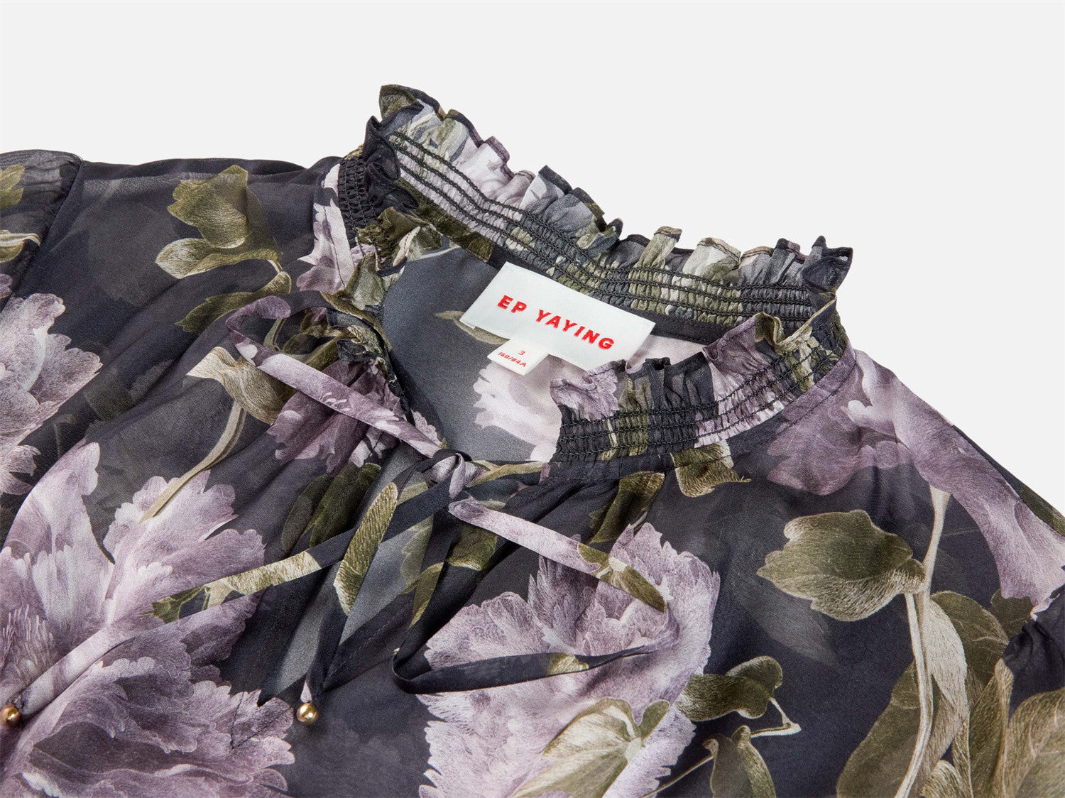EP YAYING Silk Lantern Sleeve Dress EGKIS4613AP