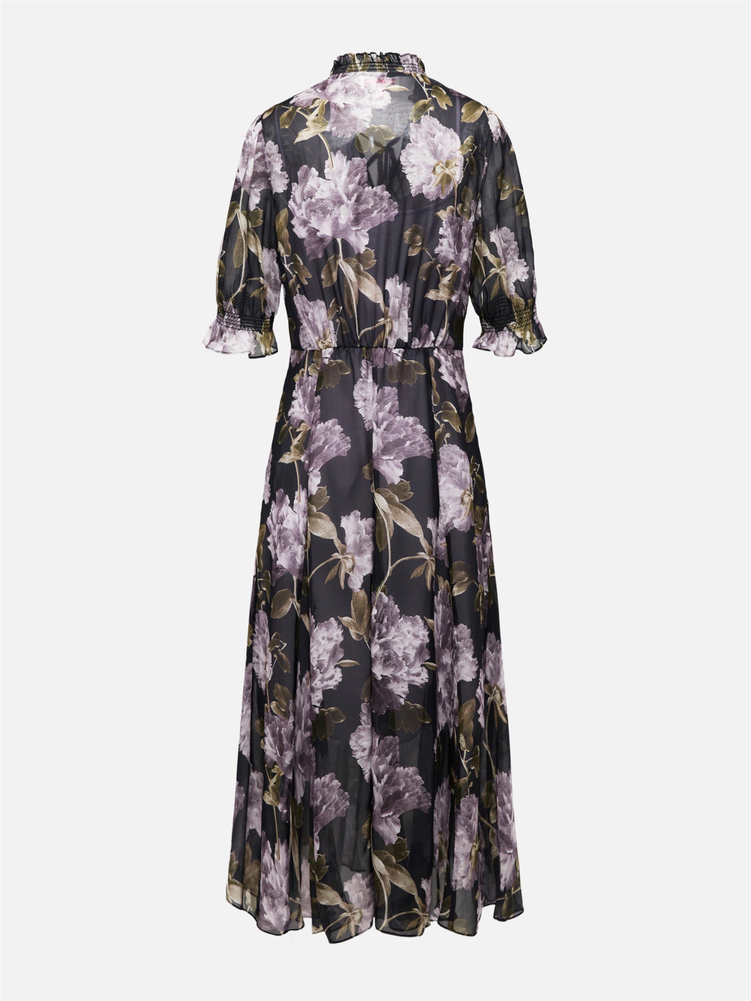 EP YAYING Silk Lantern Sleeve Dress EGKIS4613AP