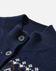 EP YAYING Folk Jacquard Cashmere Knit Cardigan