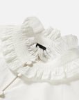 EP YAYING Lace-Splice Gathered High-Neck Blouse