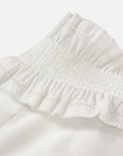 EP YAYING Lace-Splice Gathered High-Neck Blouse