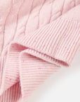 EP YAYING Cable-Knit Short Cardigan Coat