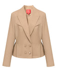 YAYING Wool-Silk Blend Cinched Waist Coat
