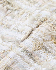 EP YAYING Light Gold Handcrafted Tweed Sleeveless Dress