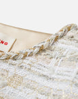 EP YAYING Light Gold Handcrafted Tweed Short Jacket