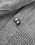 EP YAYING Wool Cashmere V-Neck Sequin Knit Cardigan Sweater