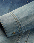 EP YAYING Rhinestone Embellished Denim Shirt