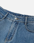 EP YAYING Rolled Hem Straight-Leg Jeans