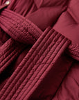 YAYING Burgundy Long Puffer Coat