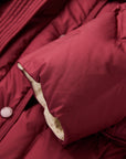 YAYING Burgundy Long Puffer Coat