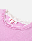 EP YAYING Wool Cashmere Puppy Jacquard Faux Two-Piece Knit Top
