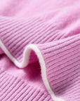EP YAYING Wool Cashmere Puppy Jacquard Faux Two-Piece Knit Top