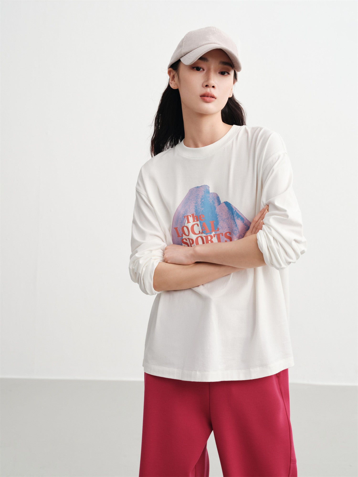EP YAYING Long-Staple Cotton Sweatshirt EGKAC5309AW
