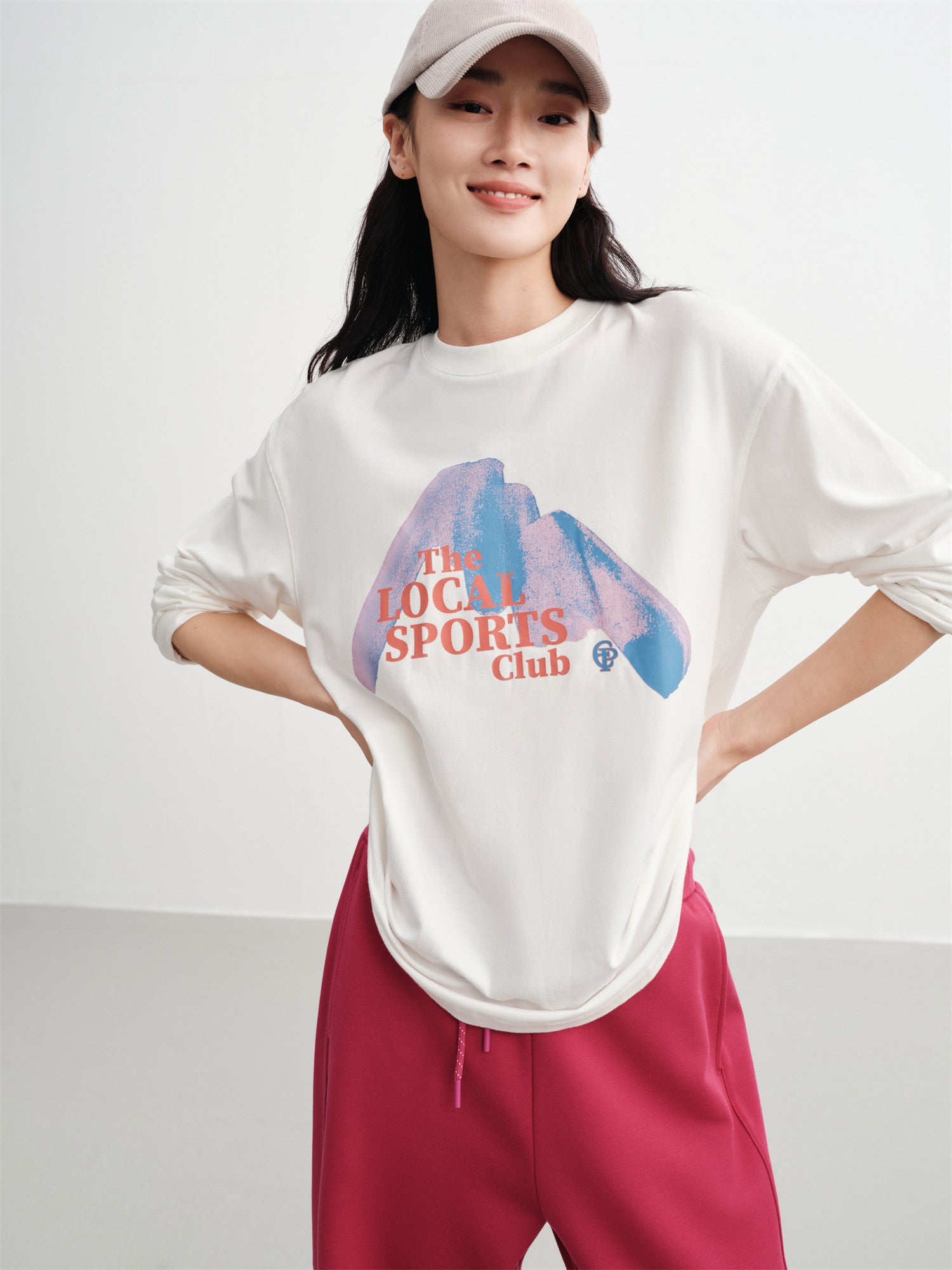 EP YAYING Long-Staple Cotton Sweatshirt EGKAC5309AW