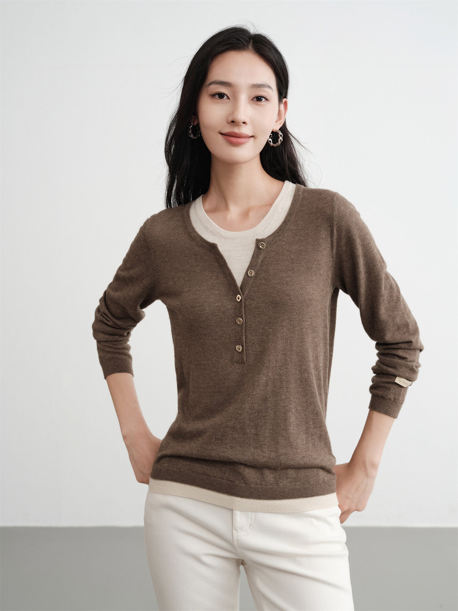 EP YAYING Heart-Shaped Neck Pullover EGKIR9916AT