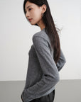EP YAYING Layered Collar Soft Wool Cashmere Old Money Style Sweater