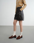EP YAYING Fine Faux Leather Shorts