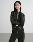 EP YAYING Worsted Wool Raglan Sleeve Straight Jacket Jacket