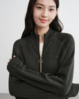 EP YAYING Worsted Wool Raglan Sleeve Straight Jacket Jacket