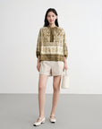EP YAYING Mulberry Silk Printed Shirt EGKAS2307AG