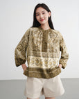 EP YAYING Mulberry Silk Printed Shirt EGKAS2307AG