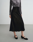EP YAYING Blue Label Mulberry Silk Velvet Fishtail Skirt