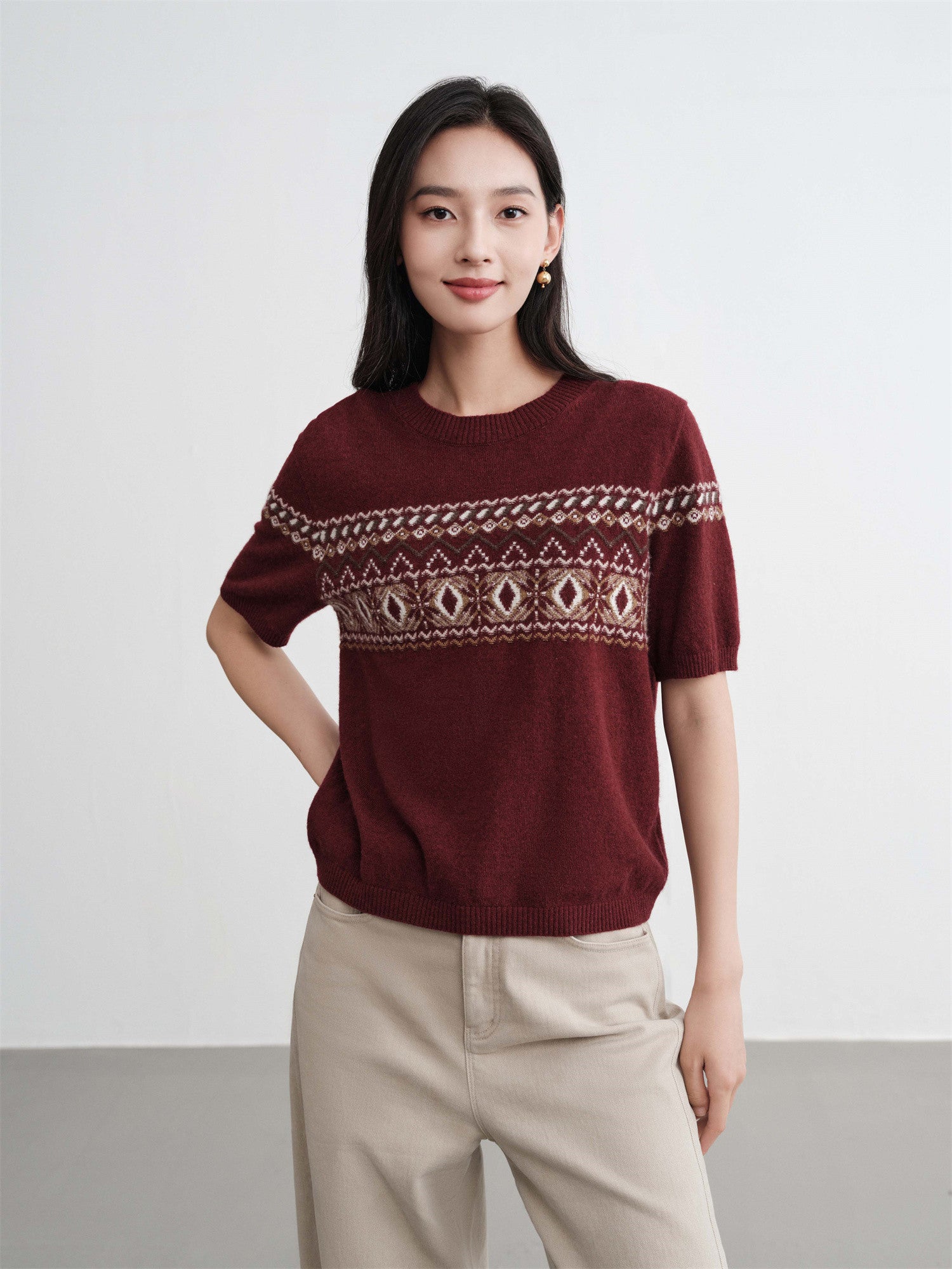 EP YAYING Yak Wool Blend T-Shirt EGKIR9527AL