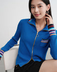 EP YAYING Wool Knit Zip-Up Sweater EGKIG9153AB