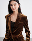 EP YAYING Silk-Blend Sophisticated Blazer Jacket