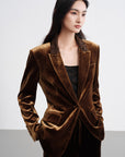EP YAYING Silk-Blend Sophisticated Blazer Jacket