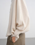 EP YAYING Asymmetric Soft Knit Top Sweater