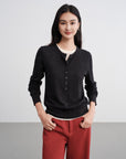 EP YAYING Layered Collar Two-Piece Wool Top