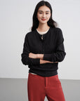 EP YAYING Layered Collar Two-Piece Wool Top