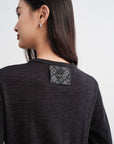 EP YAYING Layered Collar Two-Piece Wool Top