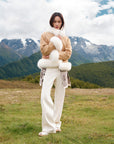 EP YAYING Fox Fur Short Coat EGKIAYQ01AT