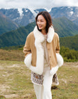 EP YAYING Fox Fur Short Coat EGKIAYQ01AT