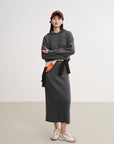 EP YAYING Metallic Thread Cashmere Hooded