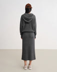 EP YAYING Metallic Thread Cashmere Hooded