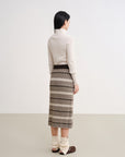 EP YAYING Jacquard Straight-Leg Skirt